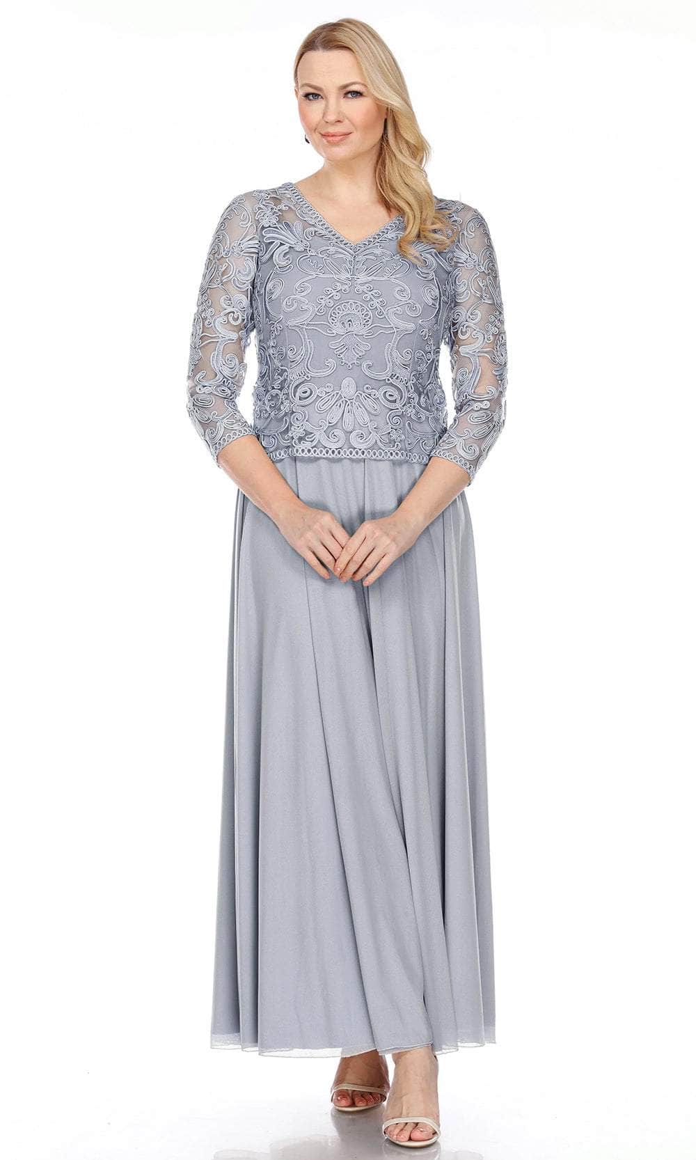 Soutache Lace V-Neck Long Dress