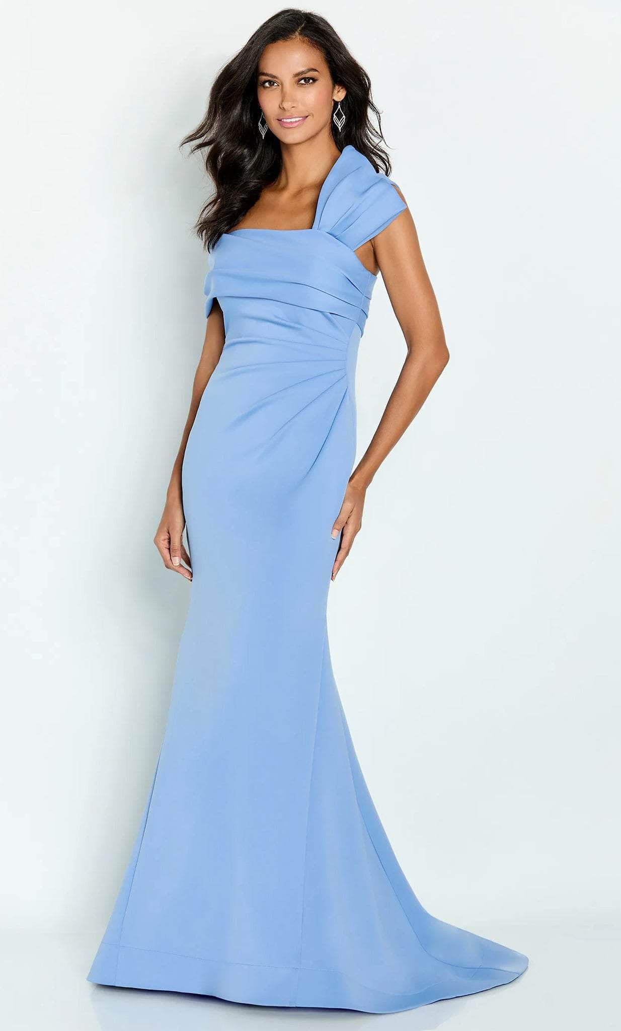 Draped Asymmetrical Evening Gown