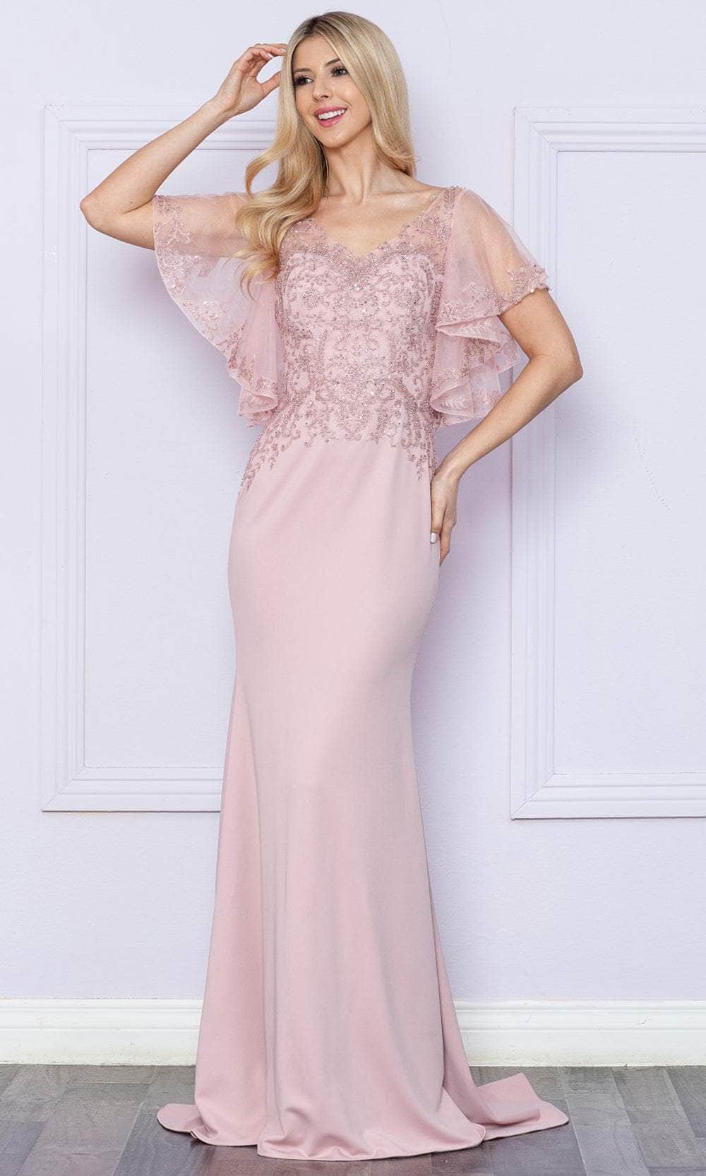 Flutter Sleeve Mermaid Gown