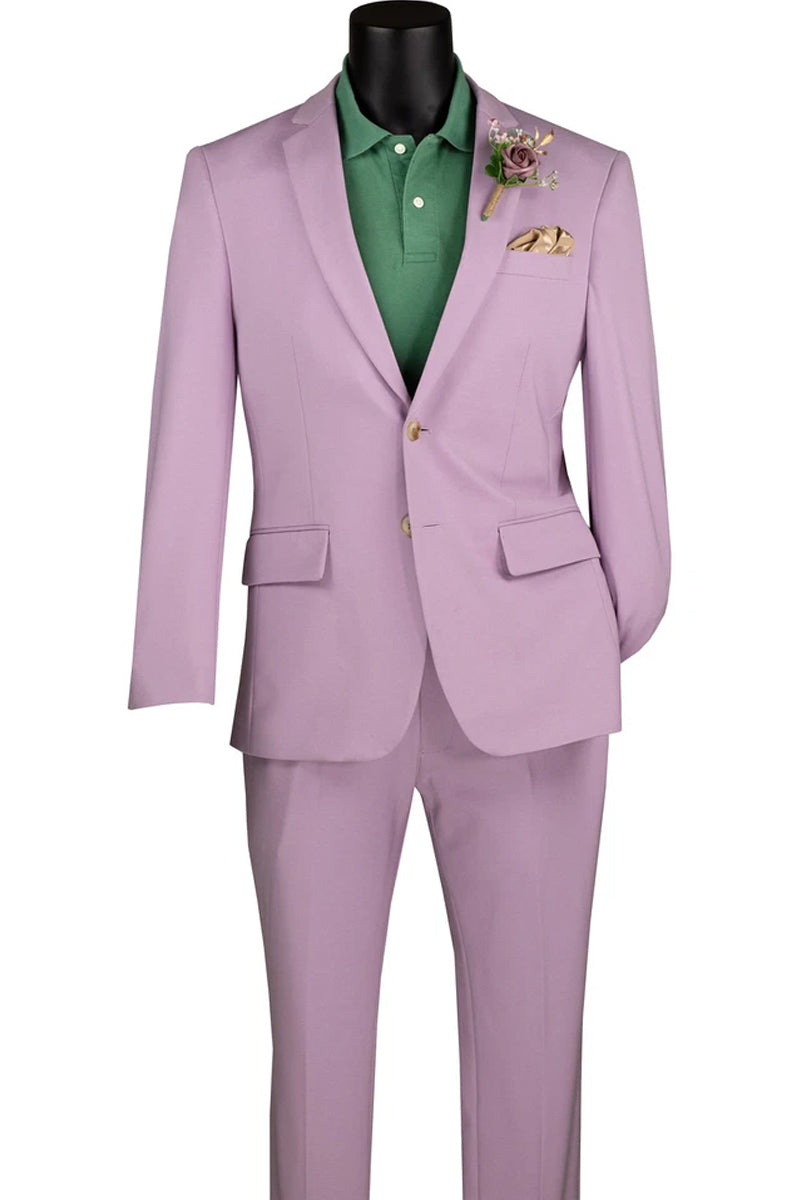 Men’s Basic Slim Fit Ultra Stretch Wedding Suit in Lavender
