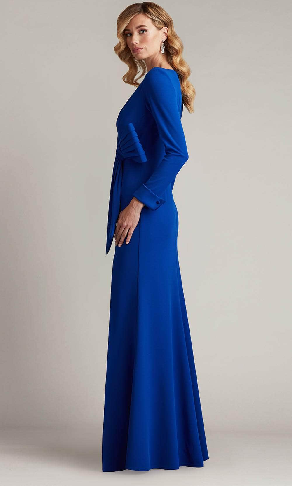 Draped V-Neck Evening Gown