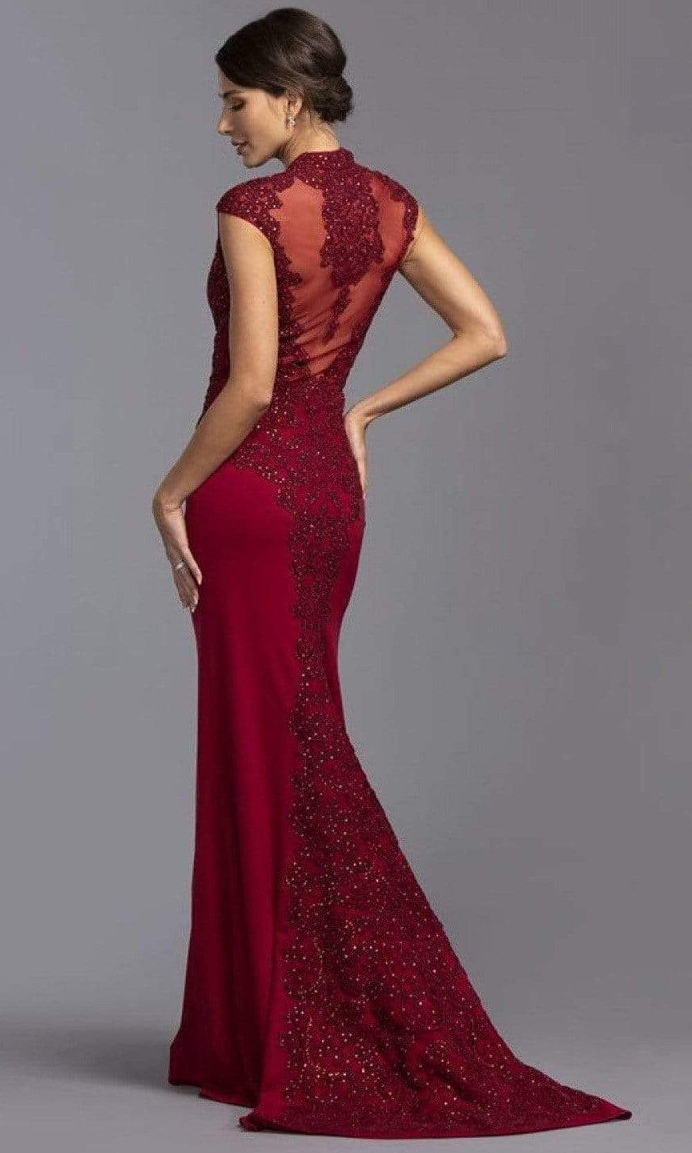 L2220 Cap Sleeves, Sweetheart Evening Dress