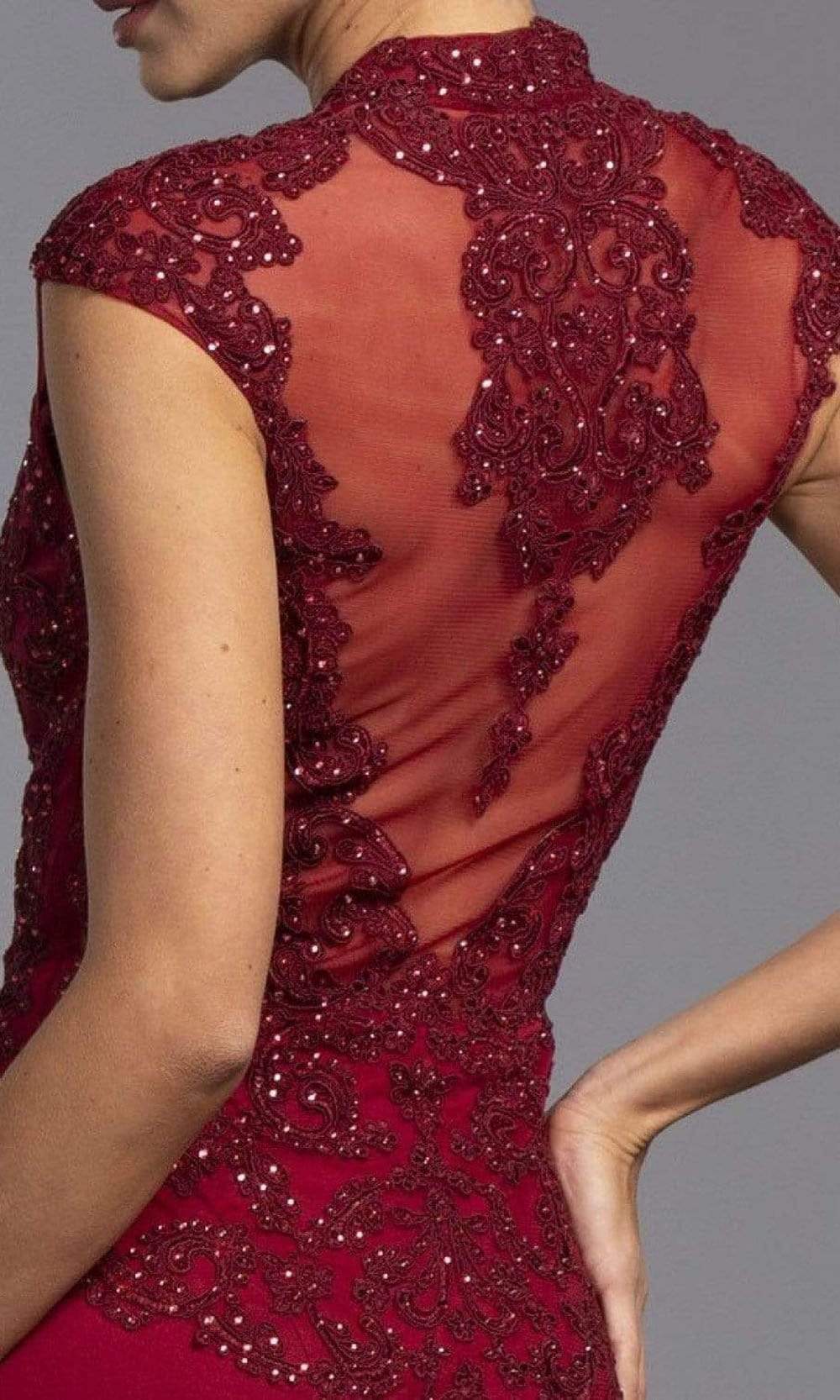 L2220 Cap Sleeves, Sweetheart Evening Dress