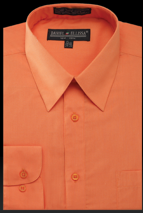 Men’s Regular Fit Basic Dress Shirt in Orange