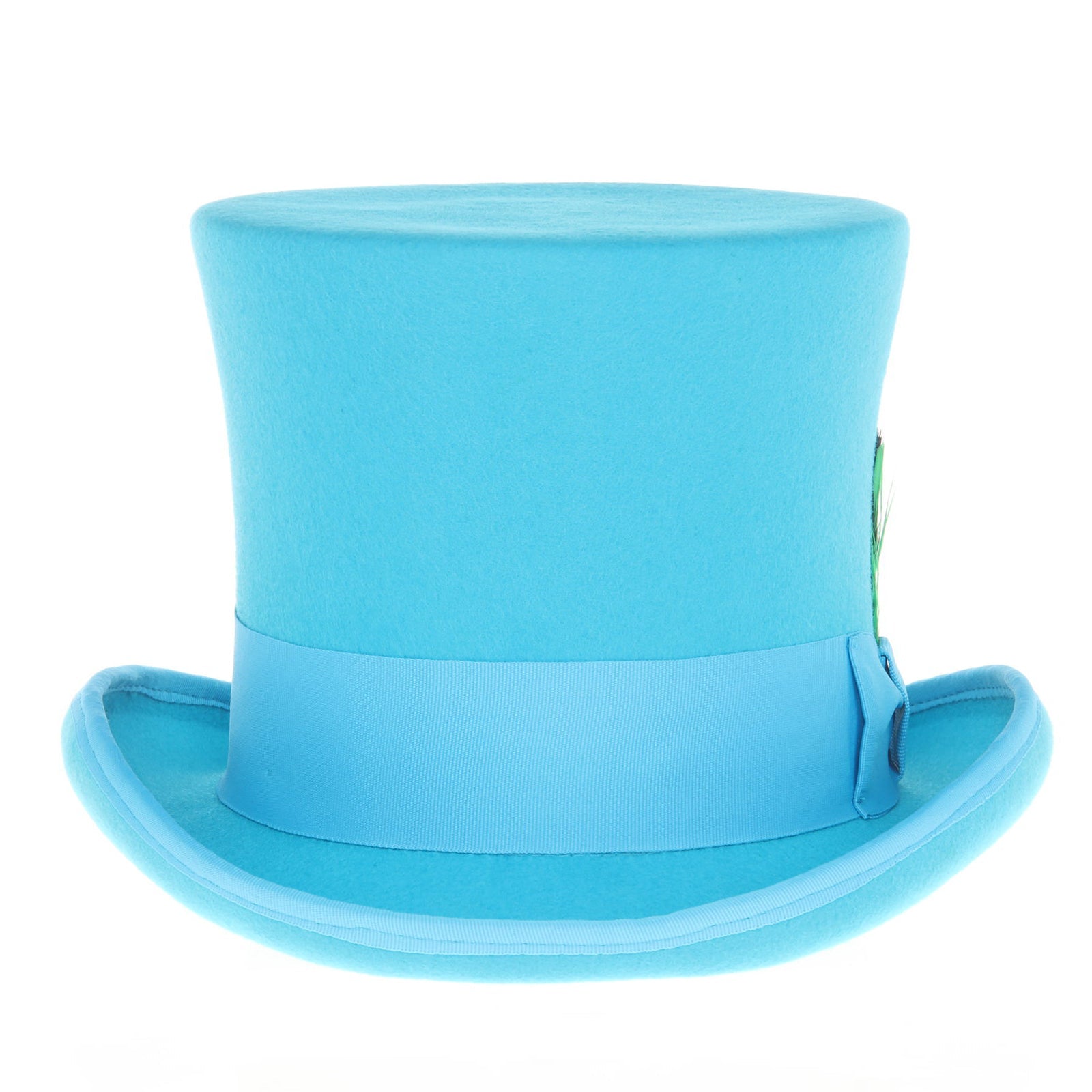 Men’s Tall 100% Wool Dress Top Hat in Turquoise