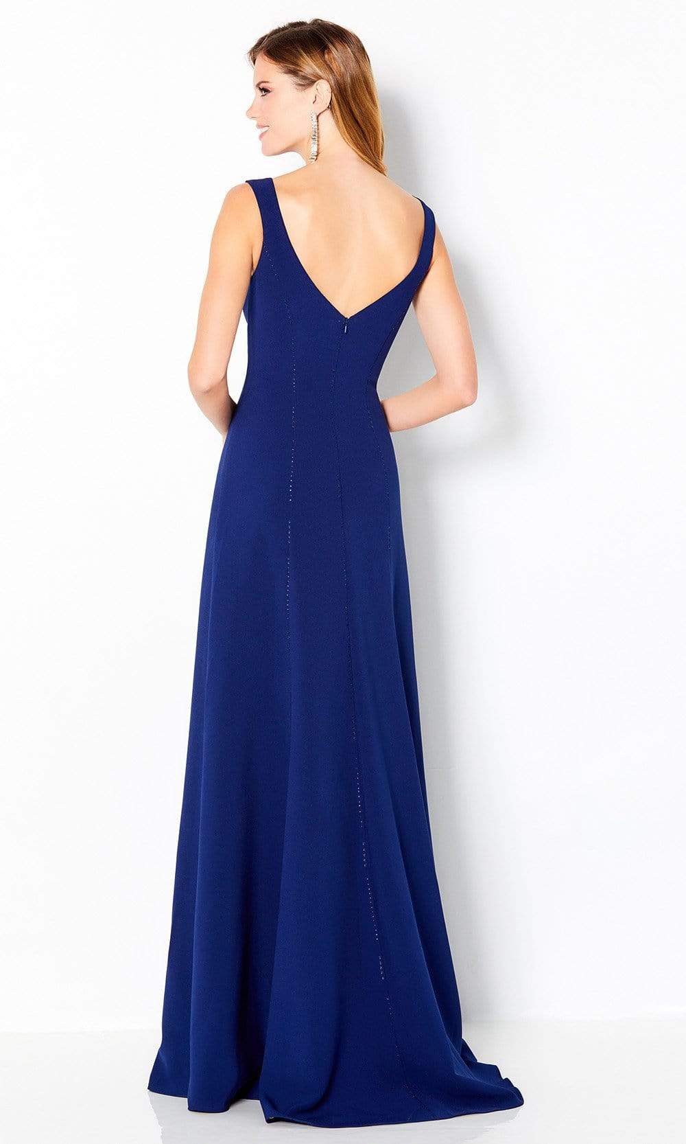 220642 Sleeveless Beaded Seam A-Line Gown