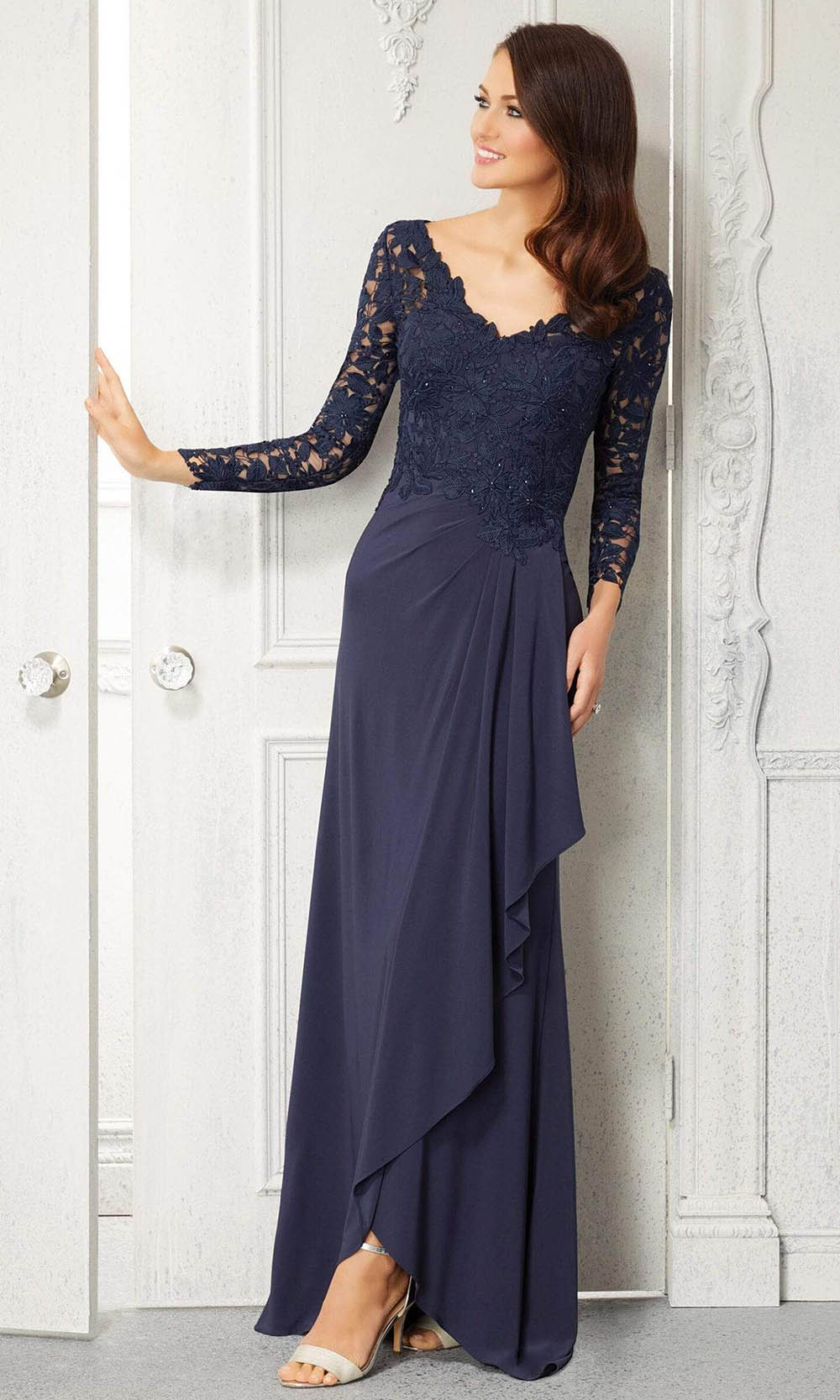 72418 V-Neck Sheath Evening Dress
