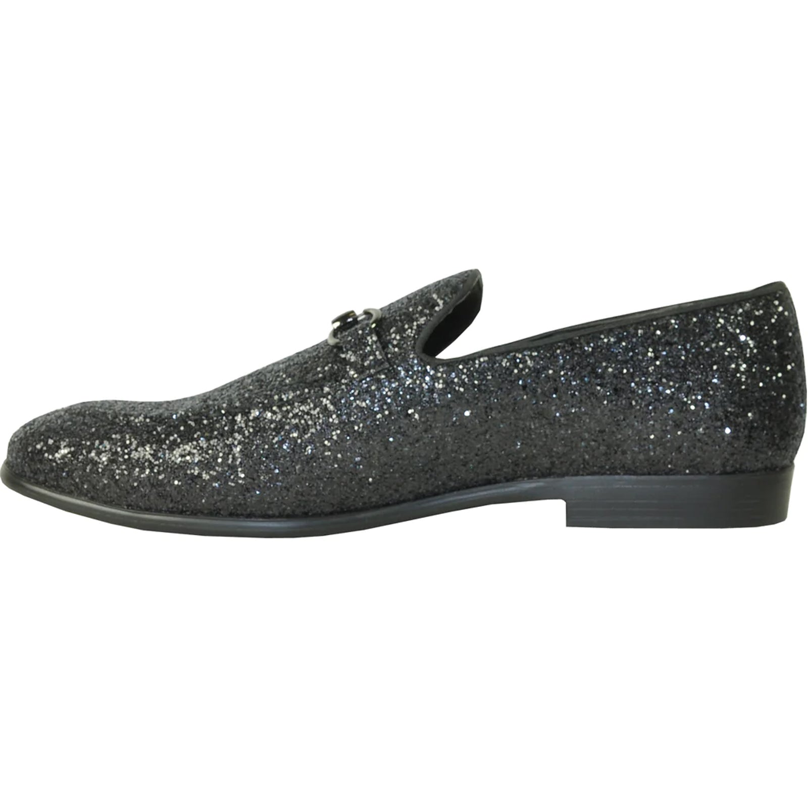 Mens Modern Glitter Sequin Prom Tuxedo Loafer in Black