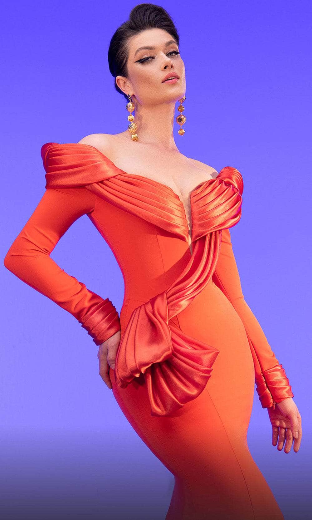 Drape Embellished Mermaid Gown