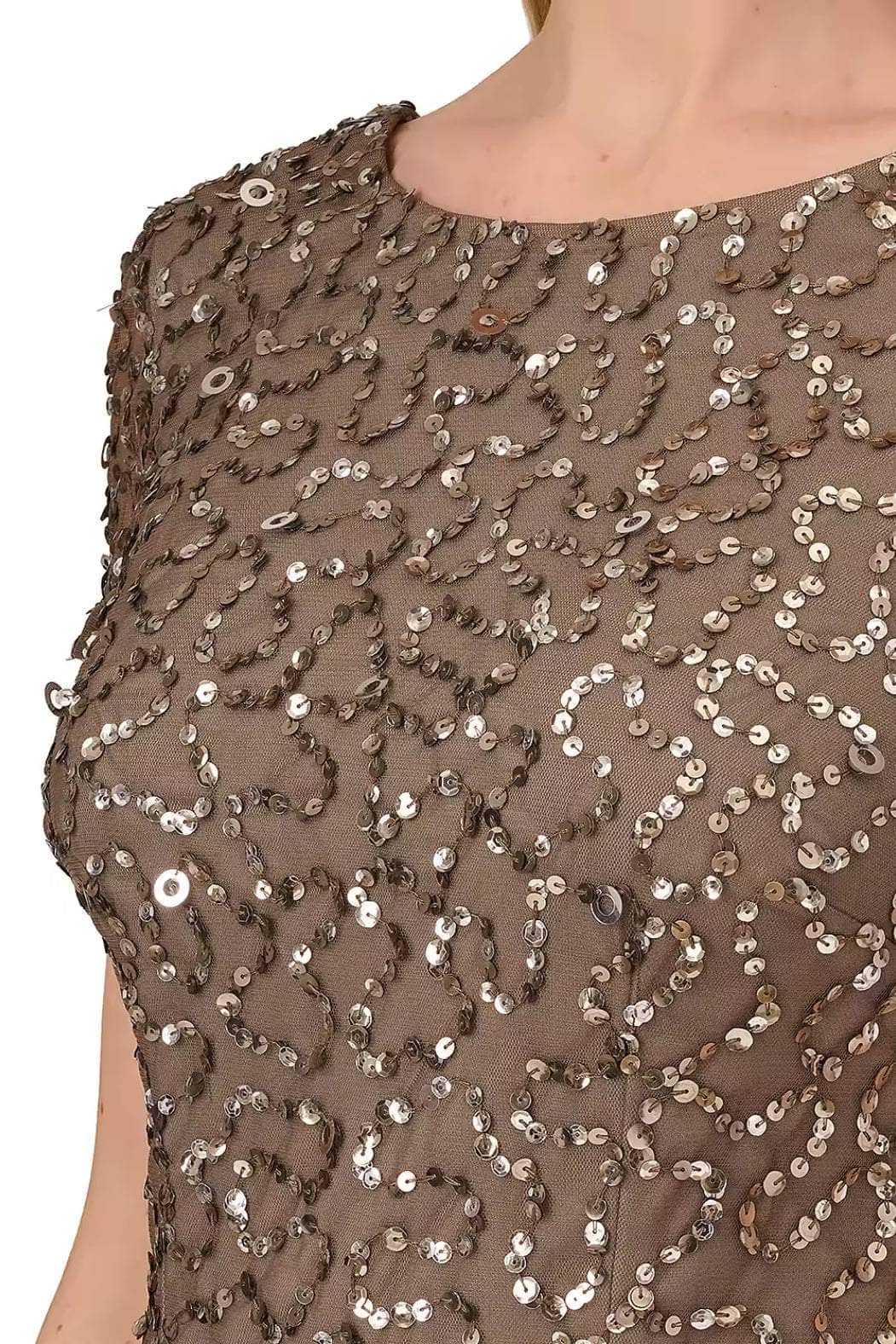 Scoop Back Sequin Evening Gown