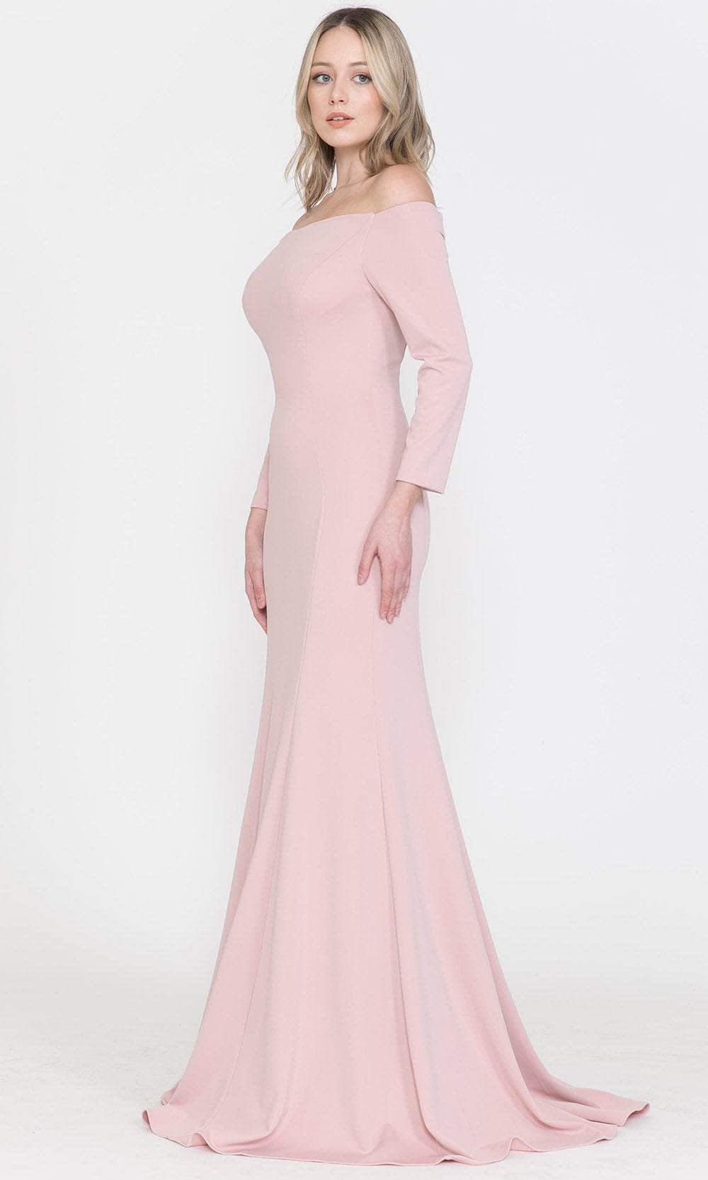 Off-The-Shoulder Long Sleeve Fitted Gown