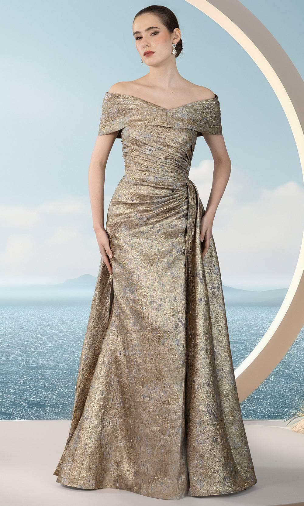 Multi Bodice Metallic Gown