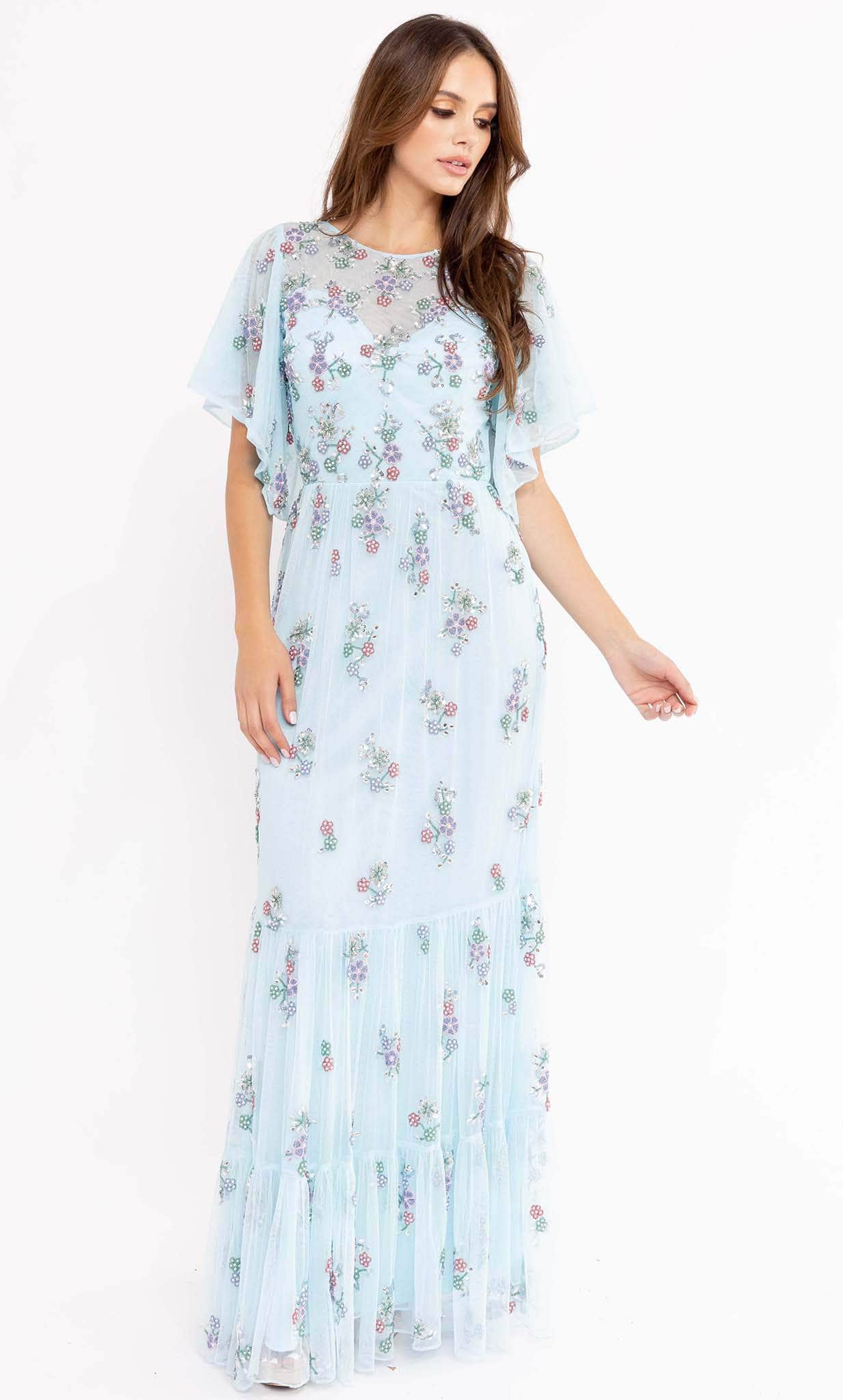Soft-Looking Floral Long Dress