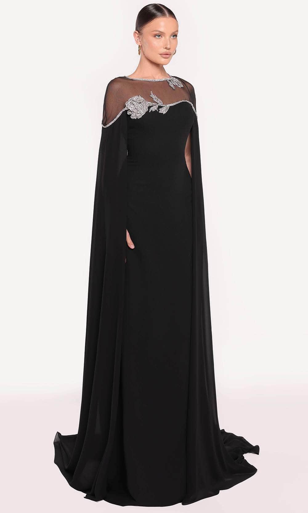 Cape Trumpet Evening Gown