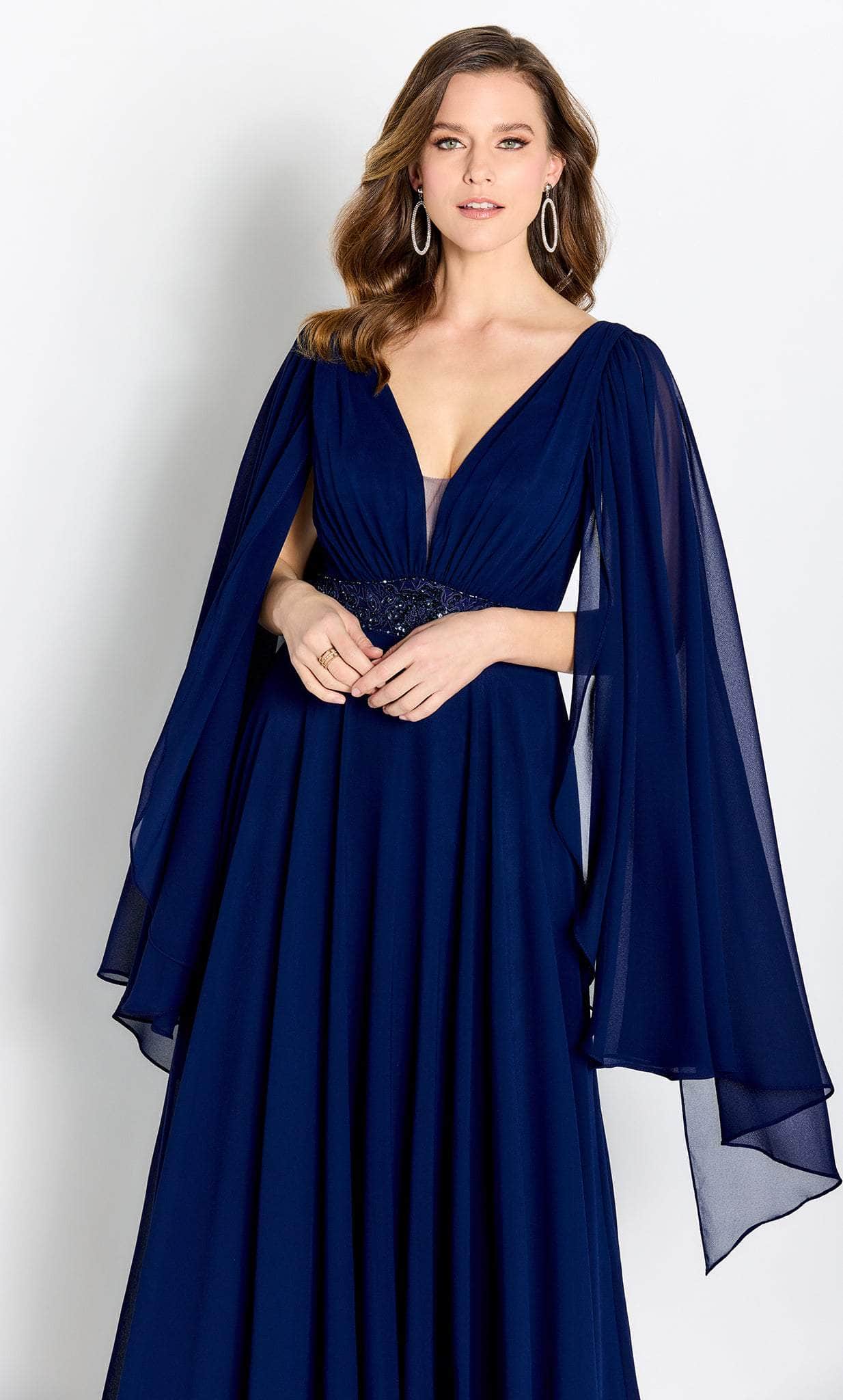 Draped Shoulder Evening Gown