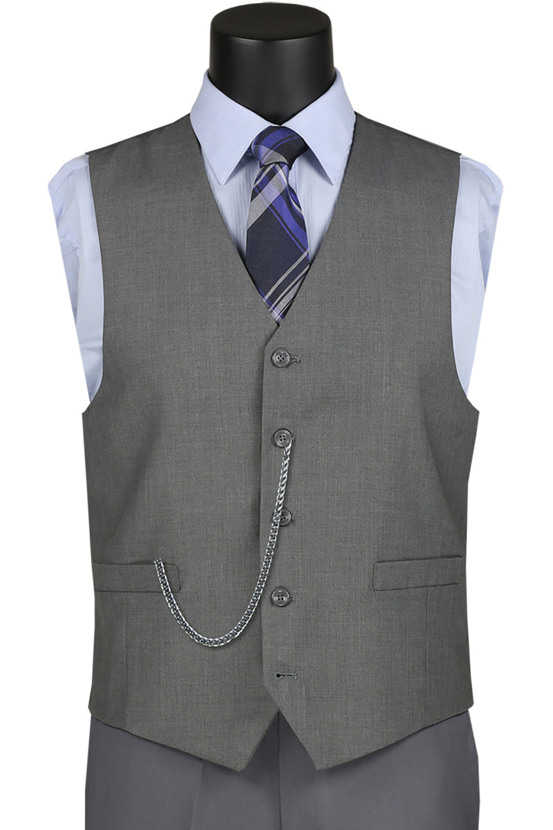 Men’s Basic Suit Vest in Grey