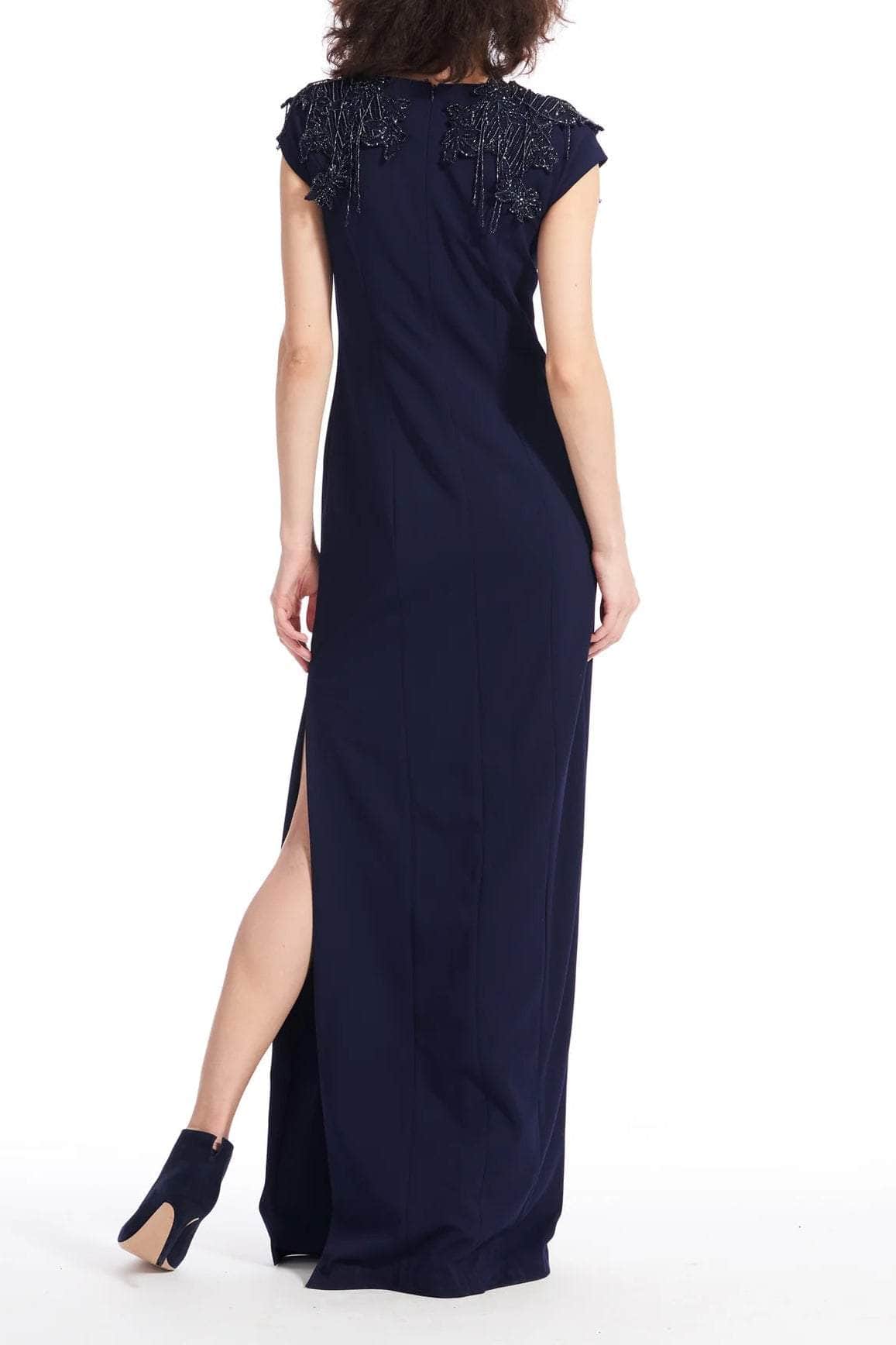 Fringe Detailed Short Sleeve Long Dress