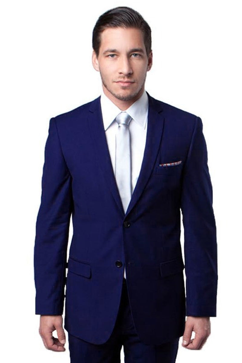 Men’s Basic 2 Button Slim Fit Wedding Suit in Navy