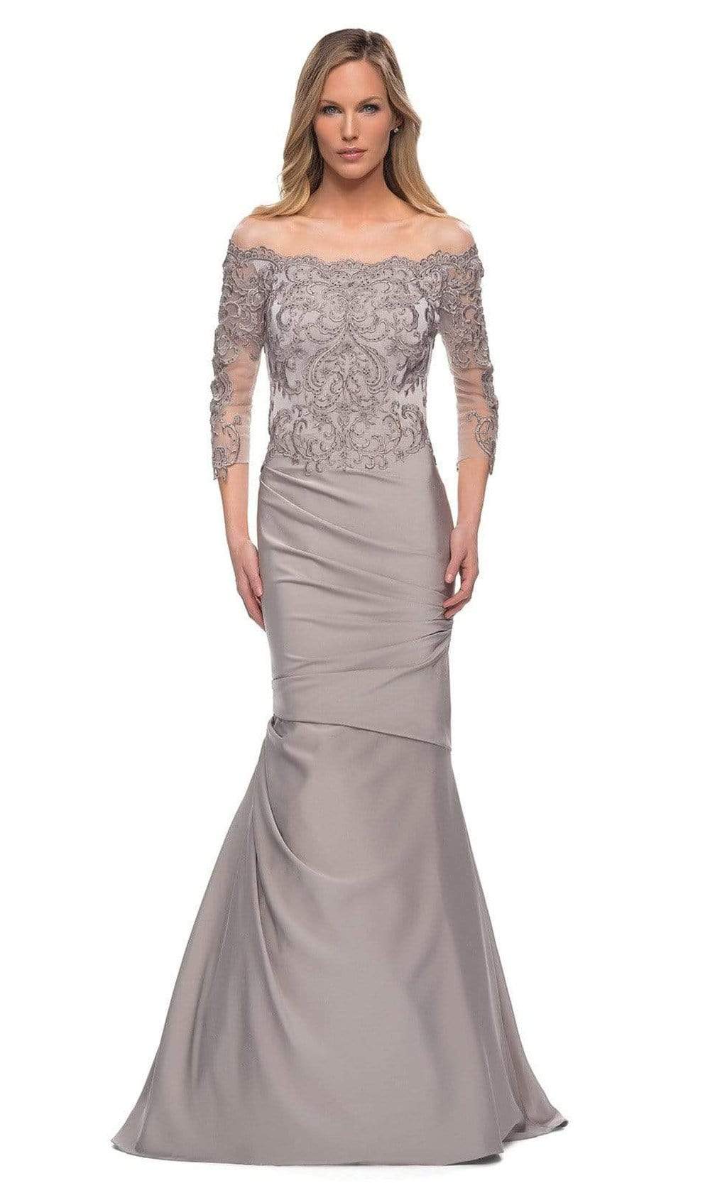 29324 Off Shoulder Trumpet Evening Dress