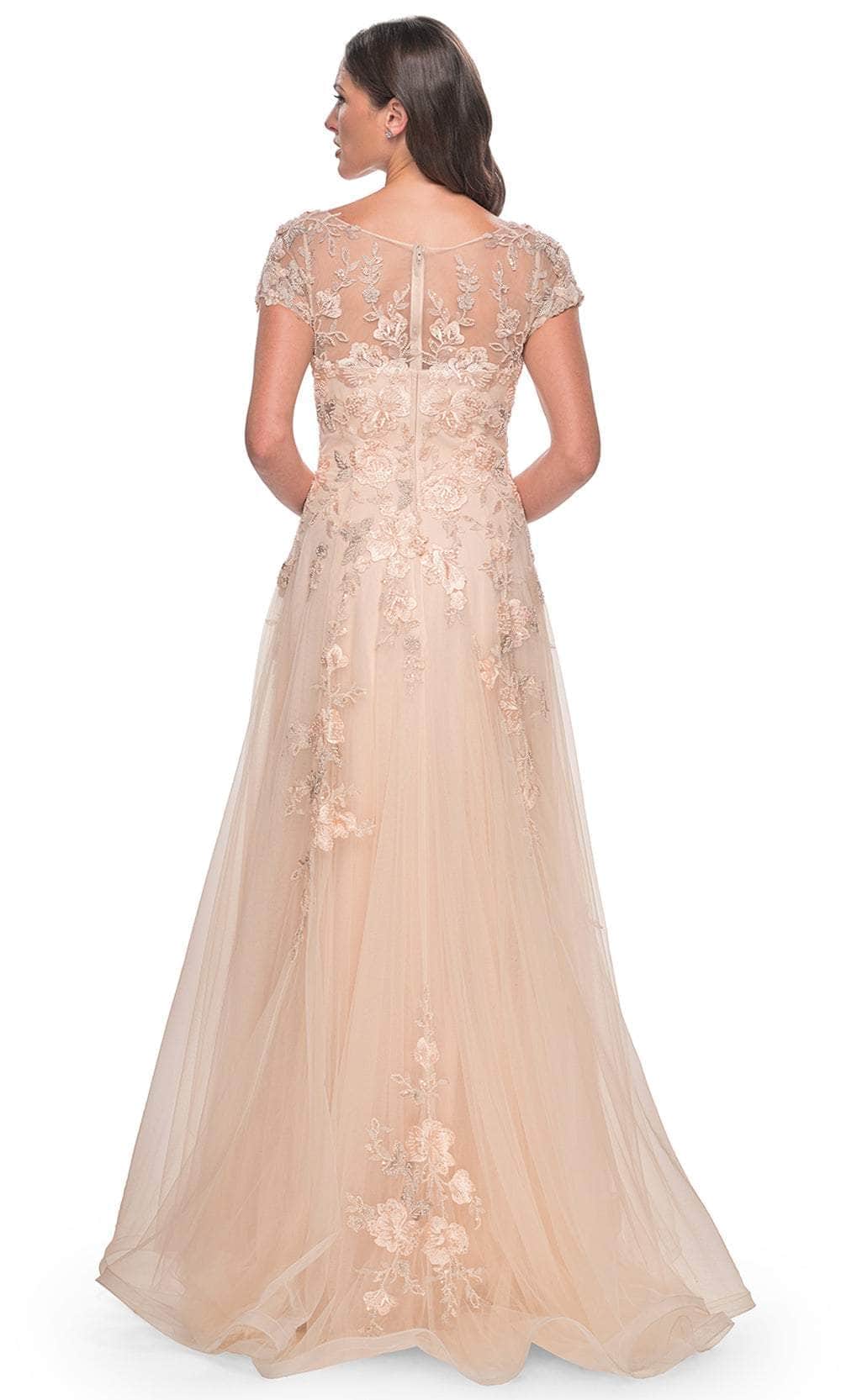 Short Sleeve A-line Prom Gown