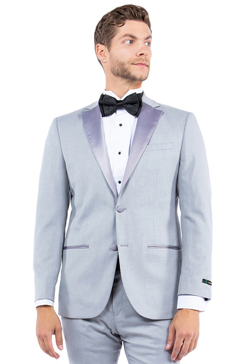Men’s Modern Fit Two Button Notch Lapel Tuxedo Separates Jacket in Light Grey