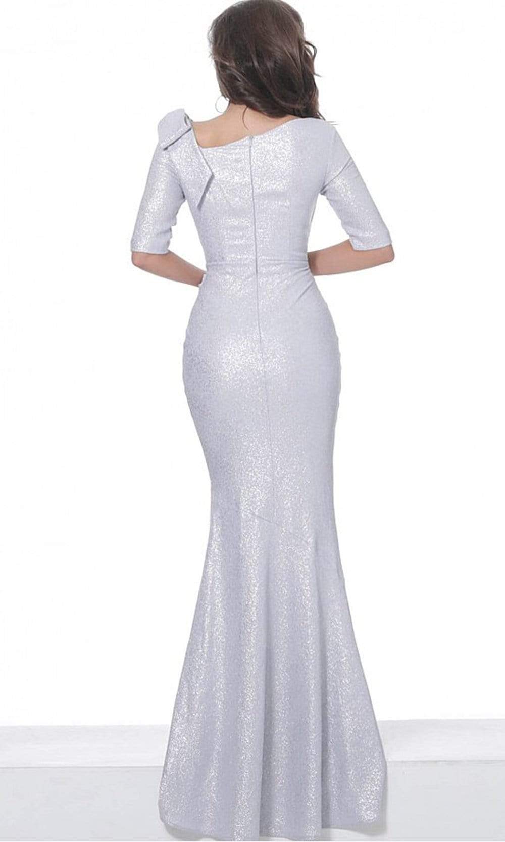 03642 Asymmetric Neck Trumpet Dress