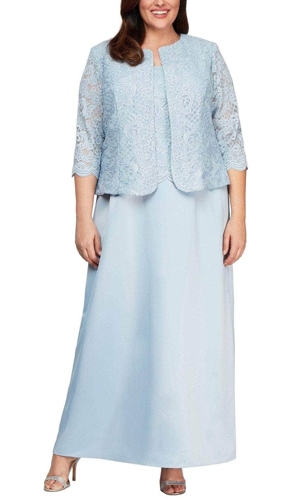 84122326 Scallop Trimmed Bodice Laced Dress