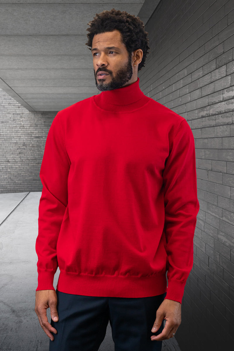 Men’s Designer Wool & Cashmere Dress Sweater in Red