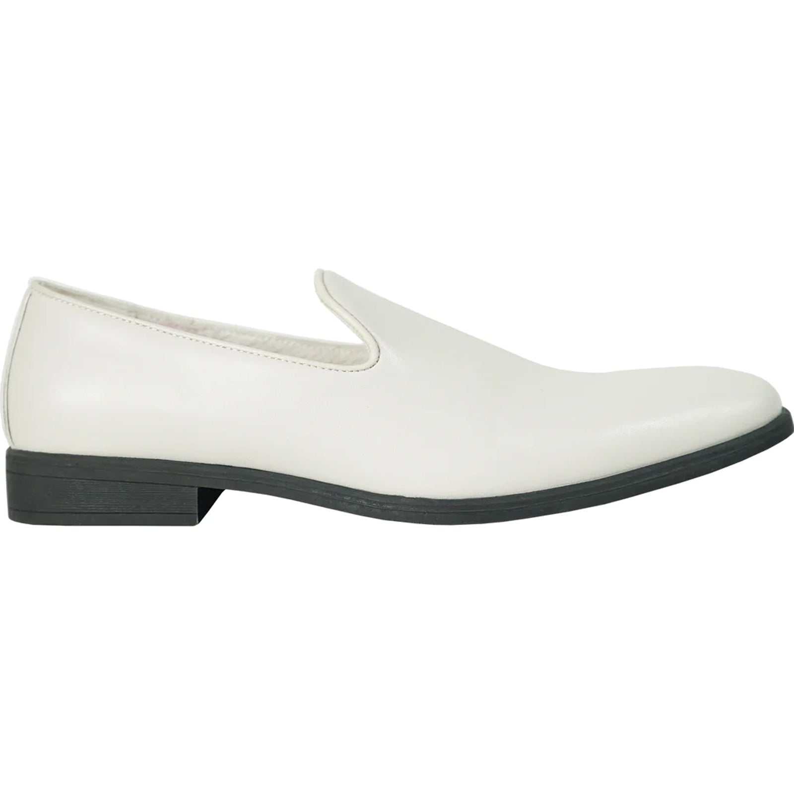 Mens Classic Plain Toe Slip on Loafer Dress Shoe in Ivory