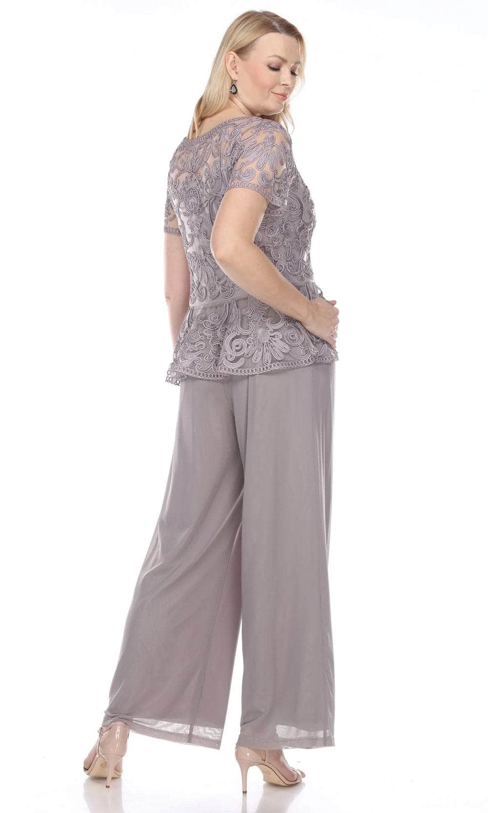 Peplum Short Sleeve Top W/ Special Occasion Pants Set