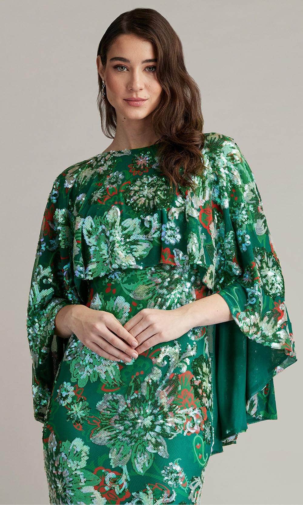 Floral Sequin Evening Gown