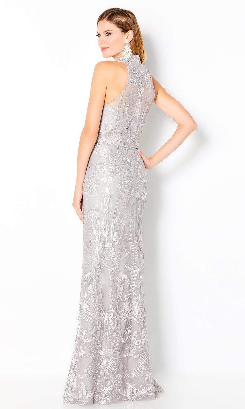 220645 High Halter Embroidered Mother of the Bride Dress