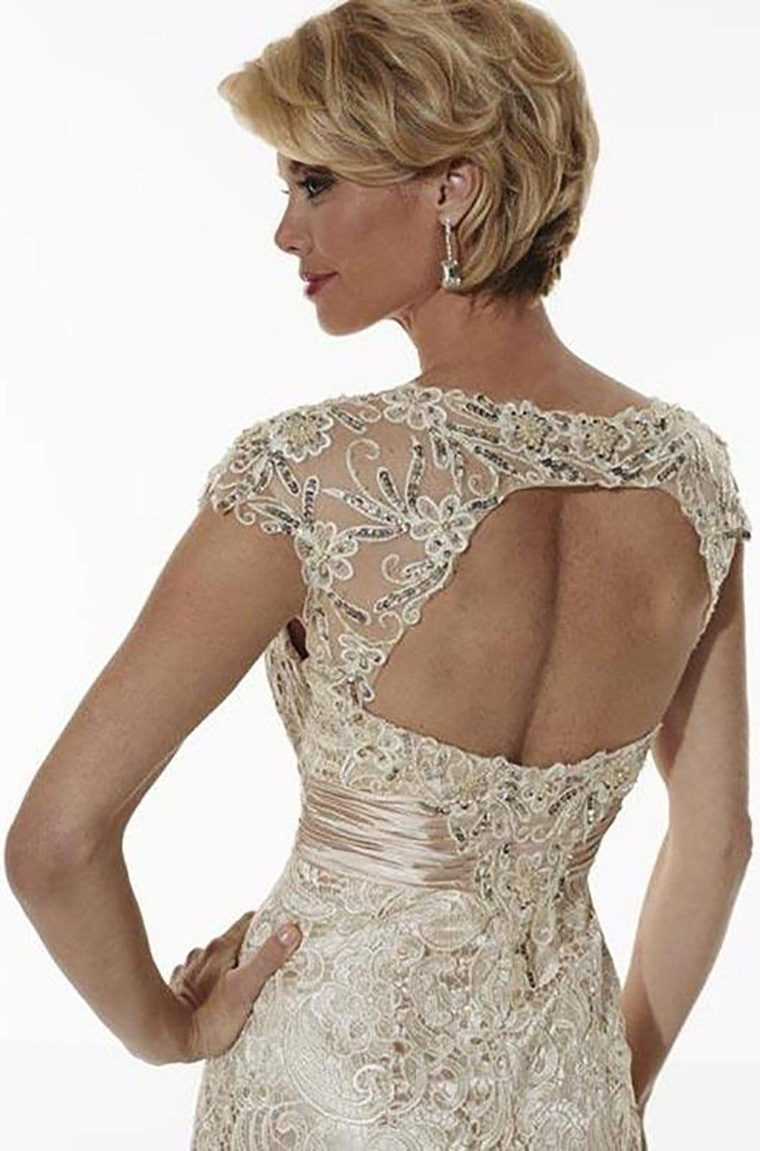 20176 Lace Illusion Scoop Trumpet Gown