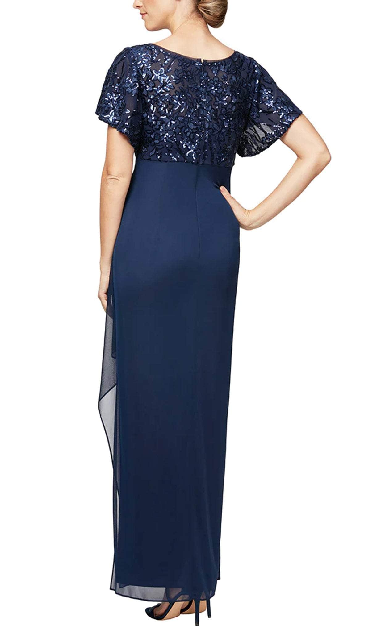Sequined Column Full Length Formal Gown