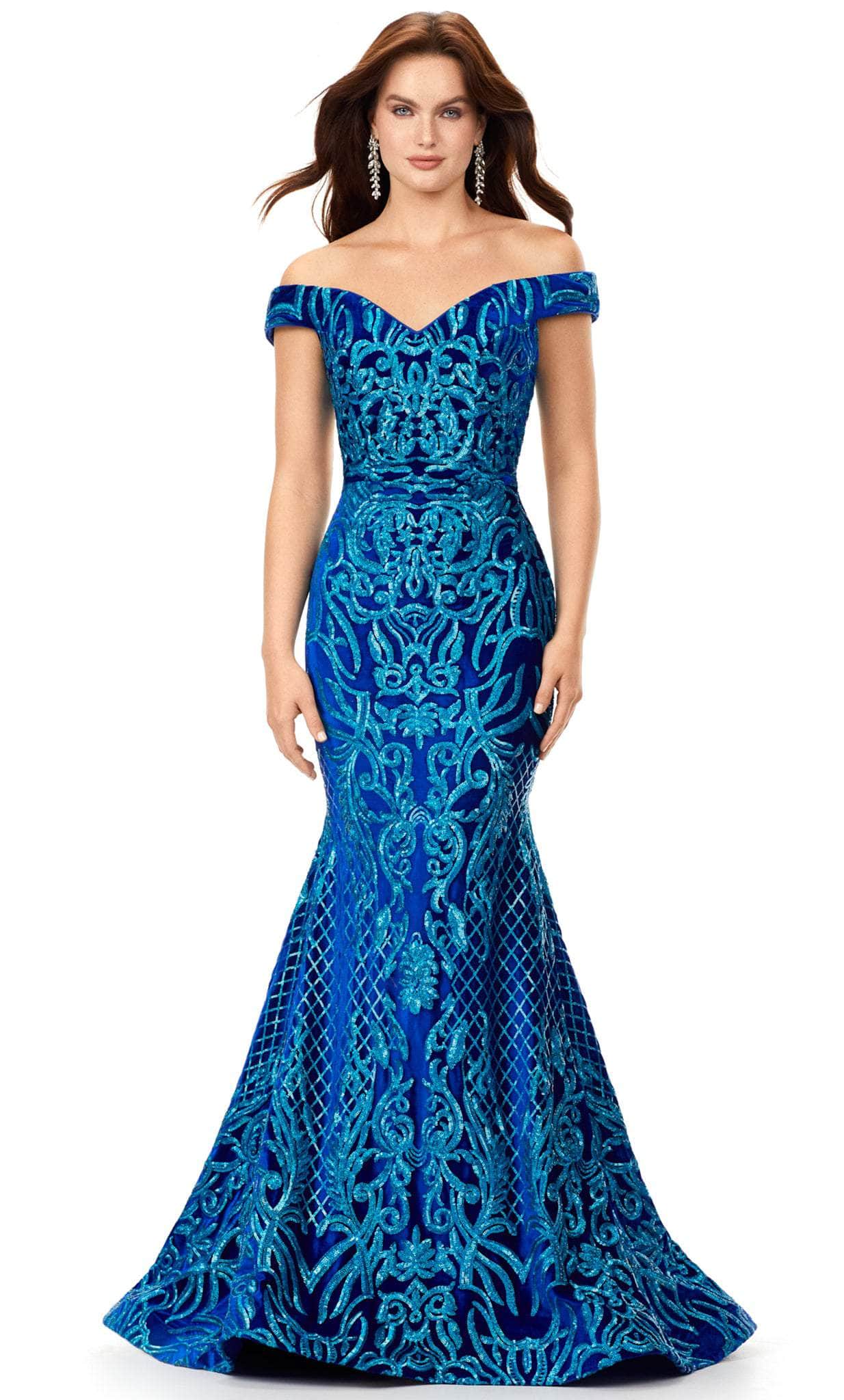 Velvet Off Shoulder Evening Gown