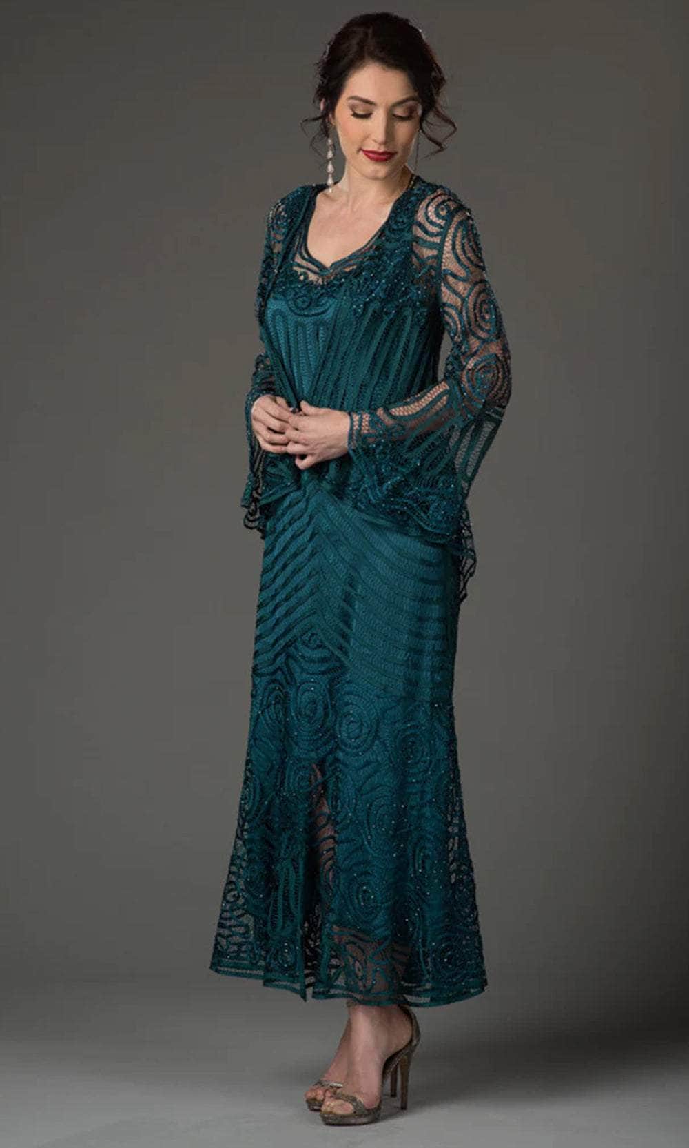 Heart-Shaped Neckline Dress Jacket Evening Dress