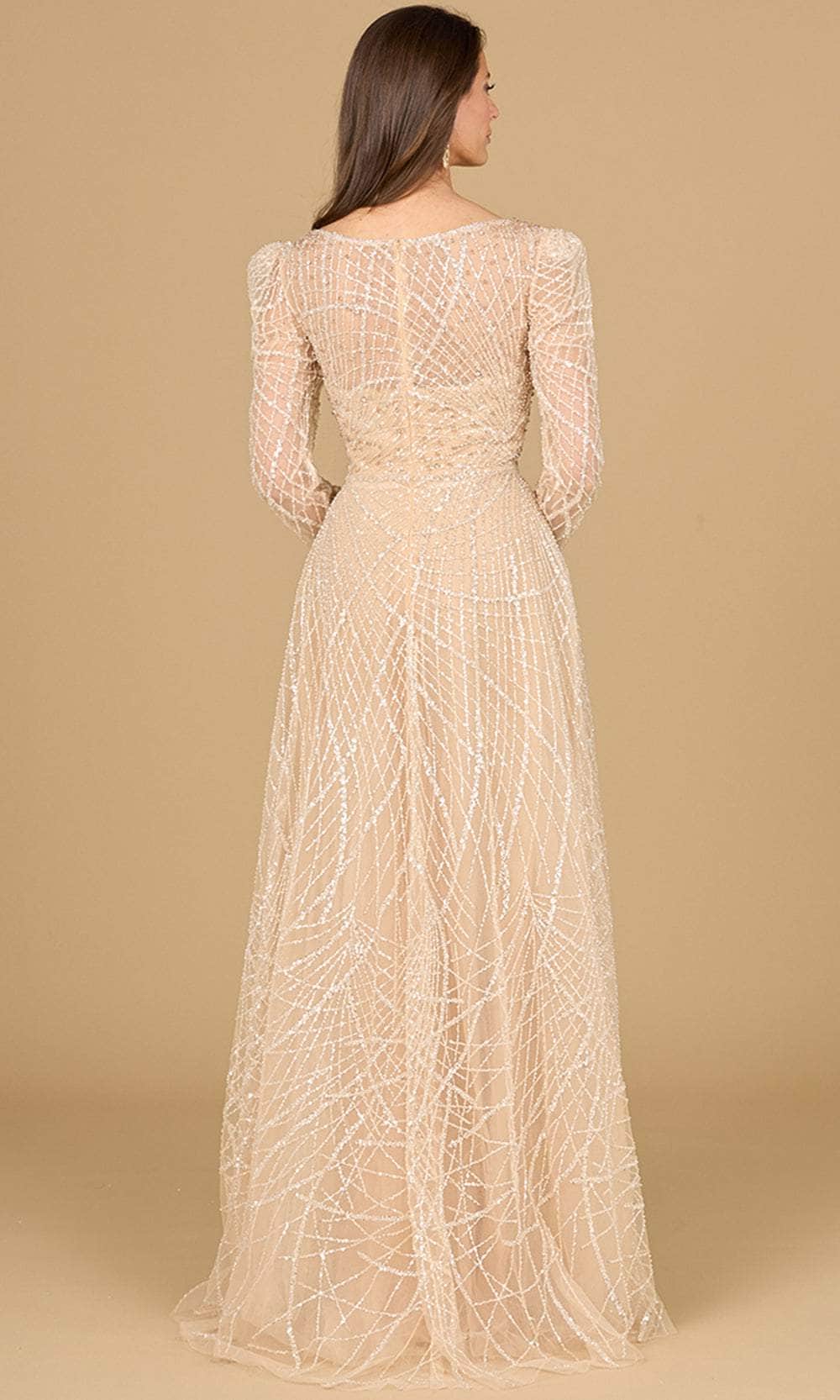 Long Sleeve V-Neck Mother of the Bride Gown