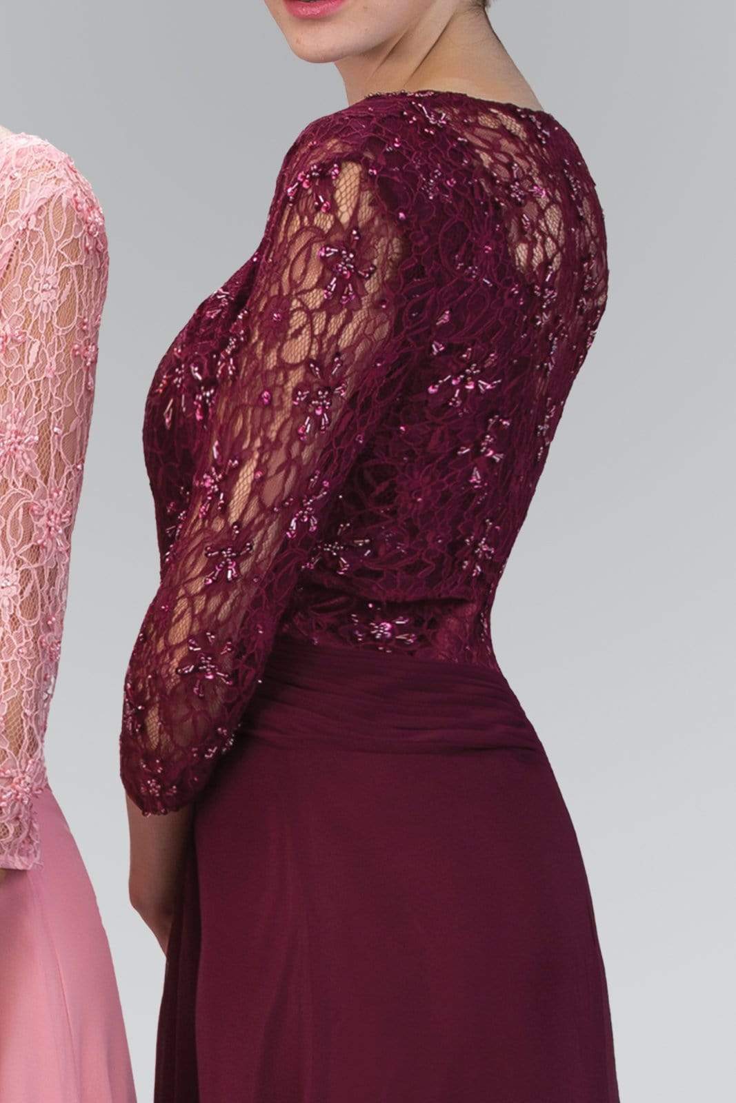 GL1397 Lace V-Neck A-Line Gown with Bolero