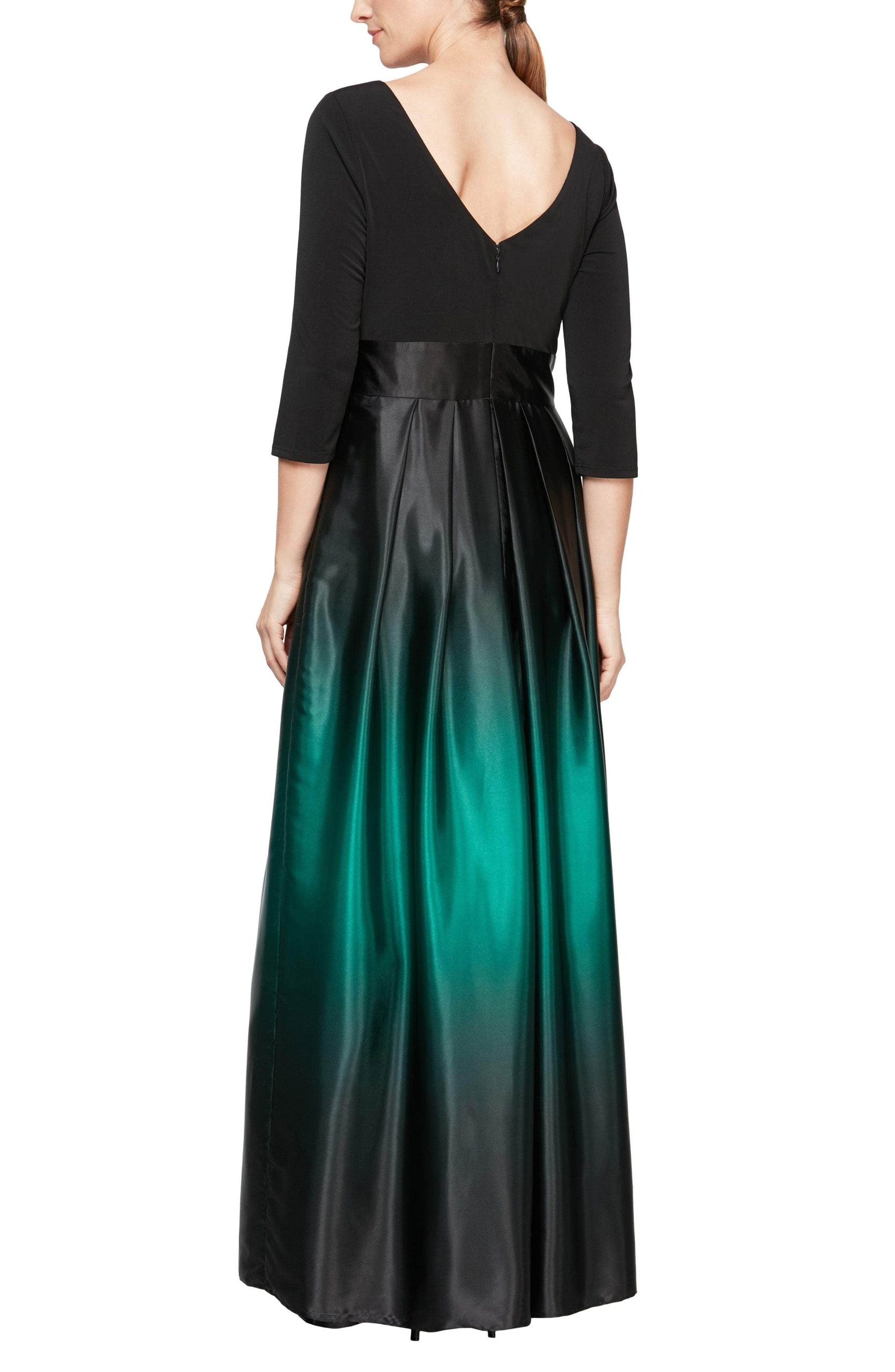 Ombre Quarter Sleeve A-Line Dress