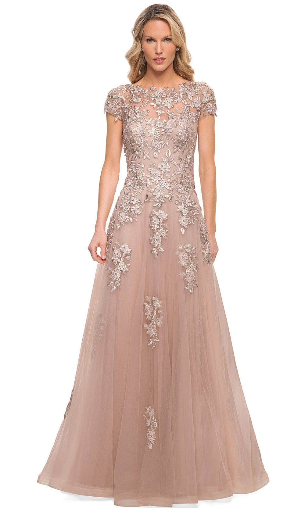 Embellished Bateau Neck A-Line Mother of the Groom Dress