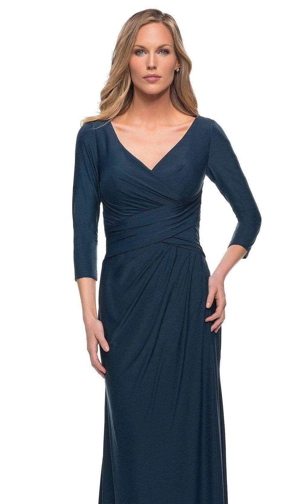 29223 Fitted V-Neck Evening Dress