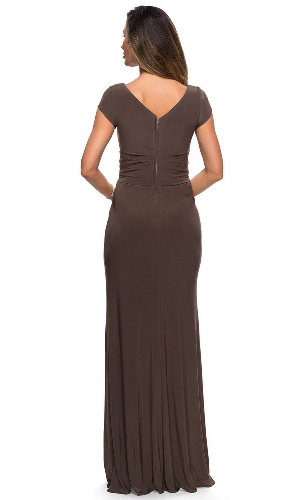 Cap Sleeve Cross Draped Jersey Dress 28026SC