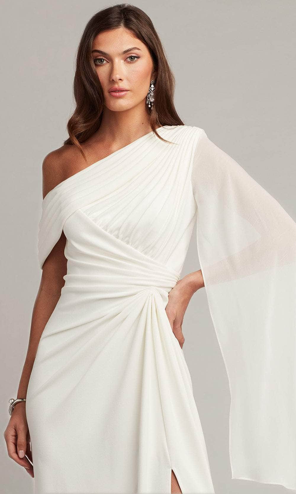 Drape Sleeve Ruched Detailed Wedding Dress