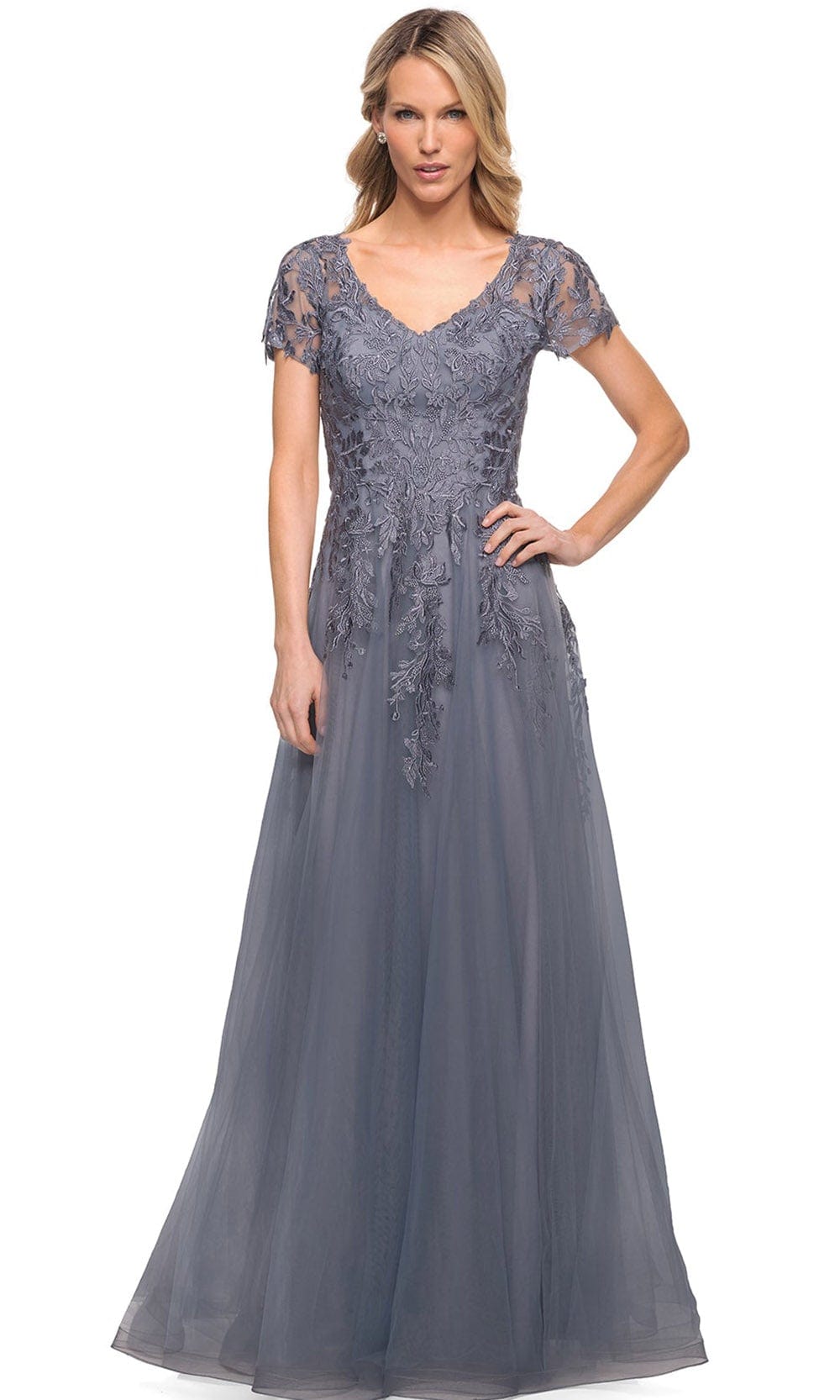 Lace Tulle A-Line Long Mother of the Bride Gown