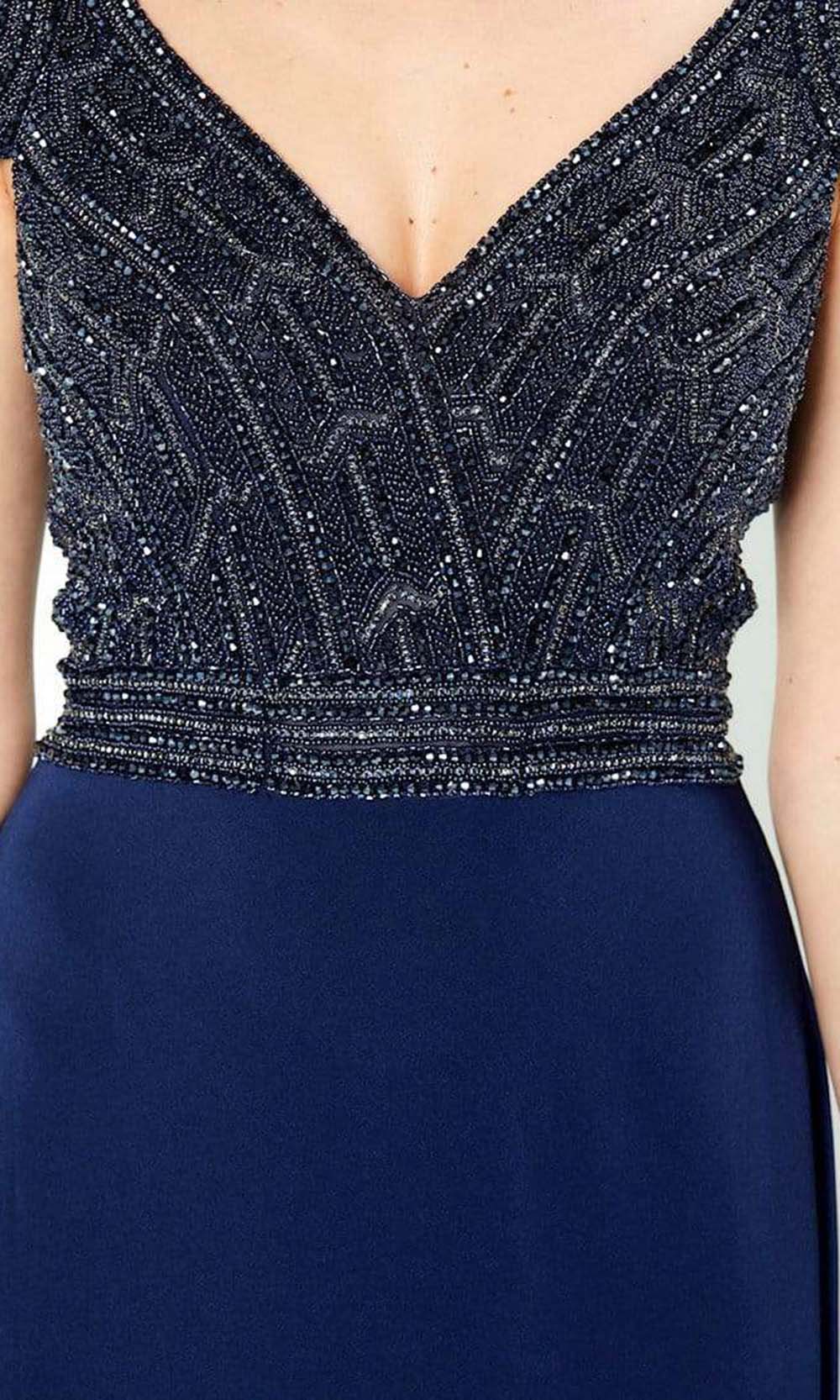 220951 Embellished V-Neck Gown