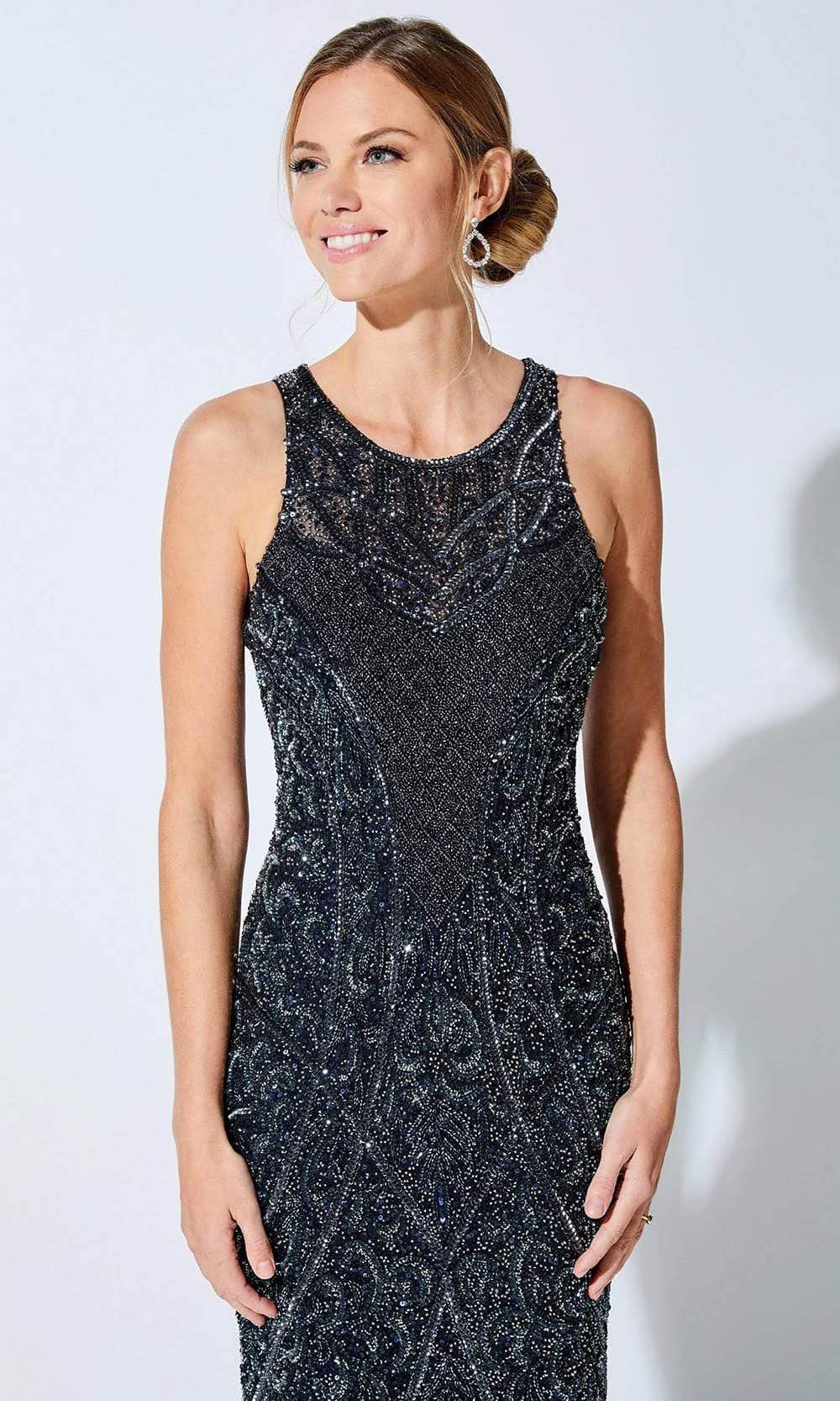 221D55 Jewel Sheath Evening Dress