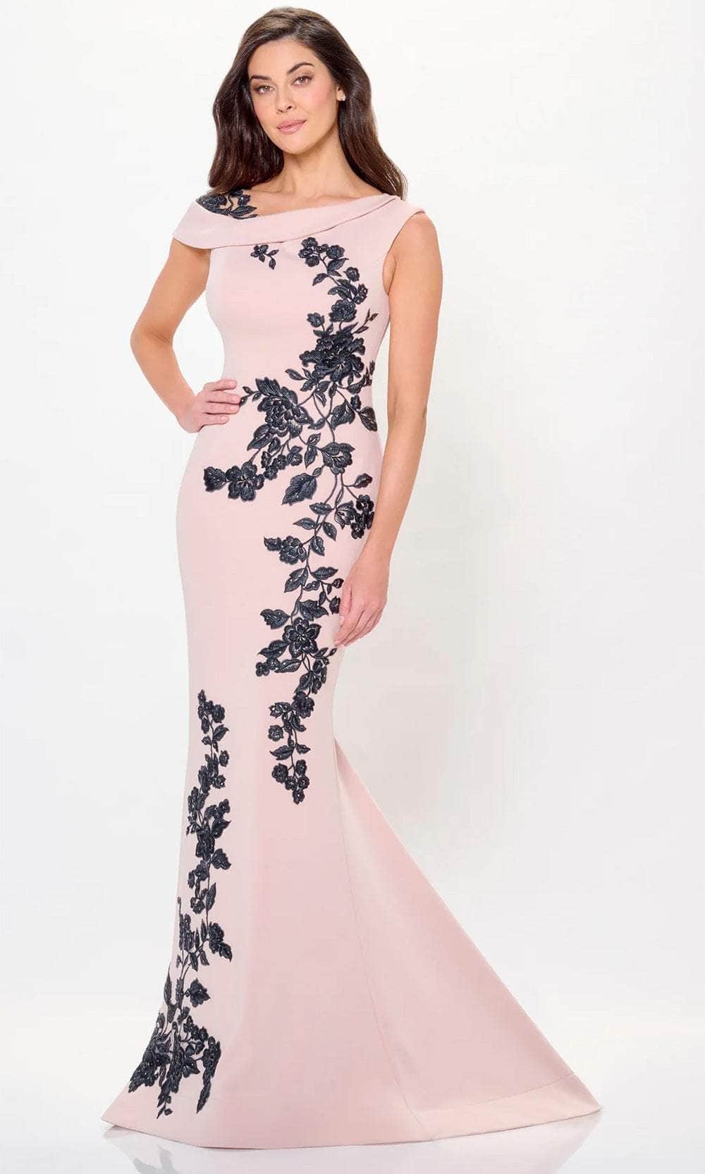 Applique Mermaid Evening Dress