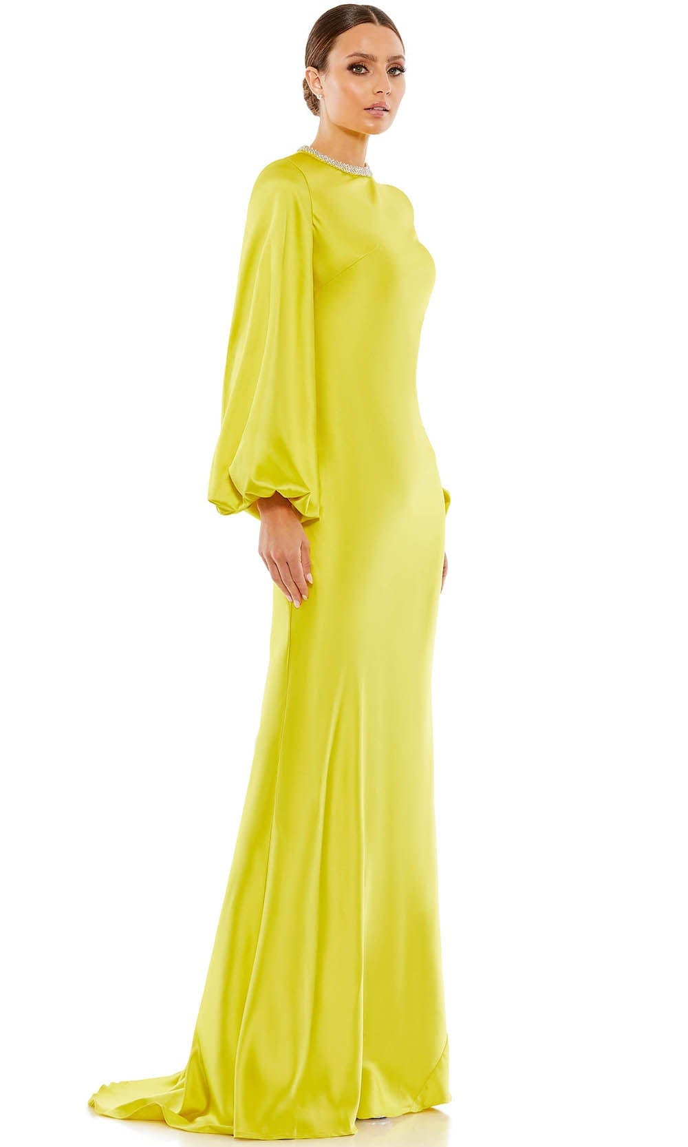 Bishop Sleeve Satin Evening Gown | Couture Candy