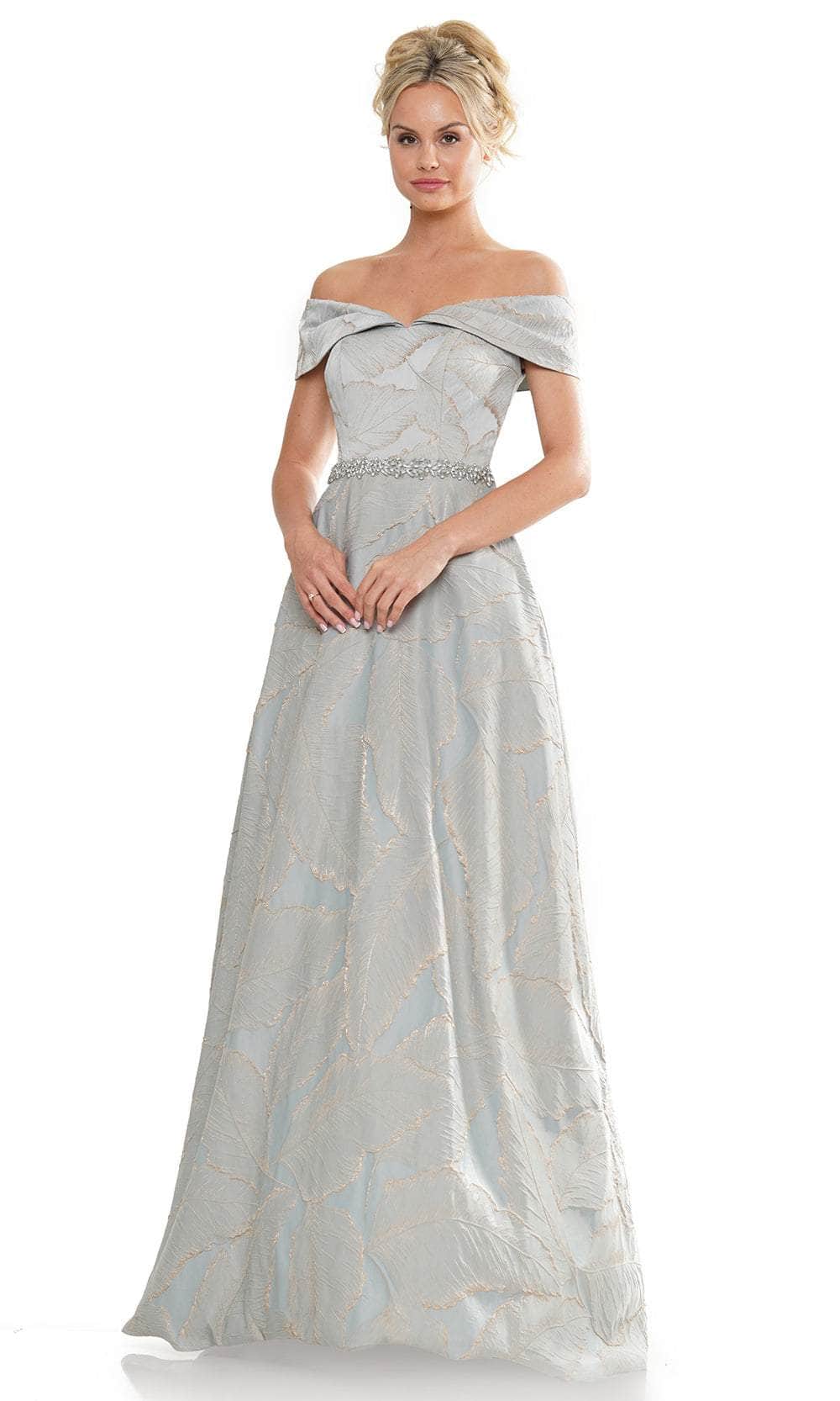Fold-Over Off Shoulder Formal Gown