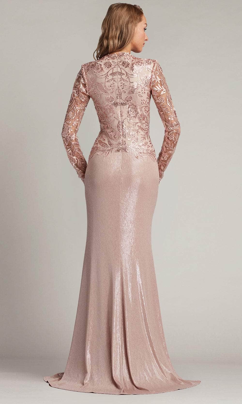 Sheer Long Sleeve Evening Dress